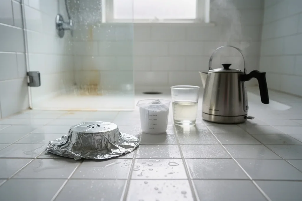 Papel-alumĂnio no ralo do chuveiro: para que serve e quando usar