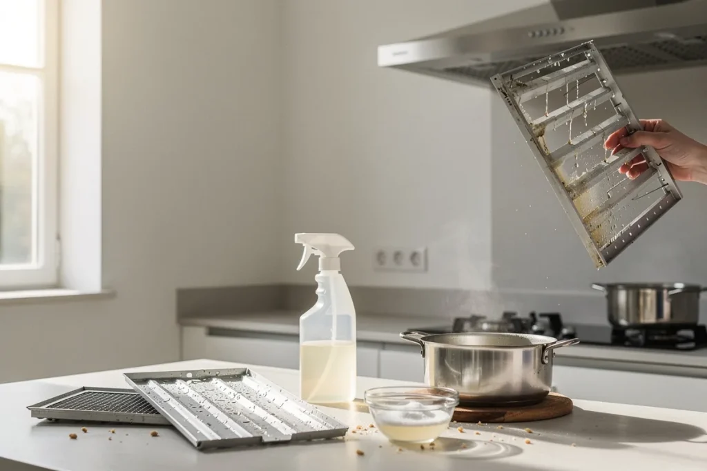 Truque de limpeza para eliminar toda a gordura da coifa da cozinha